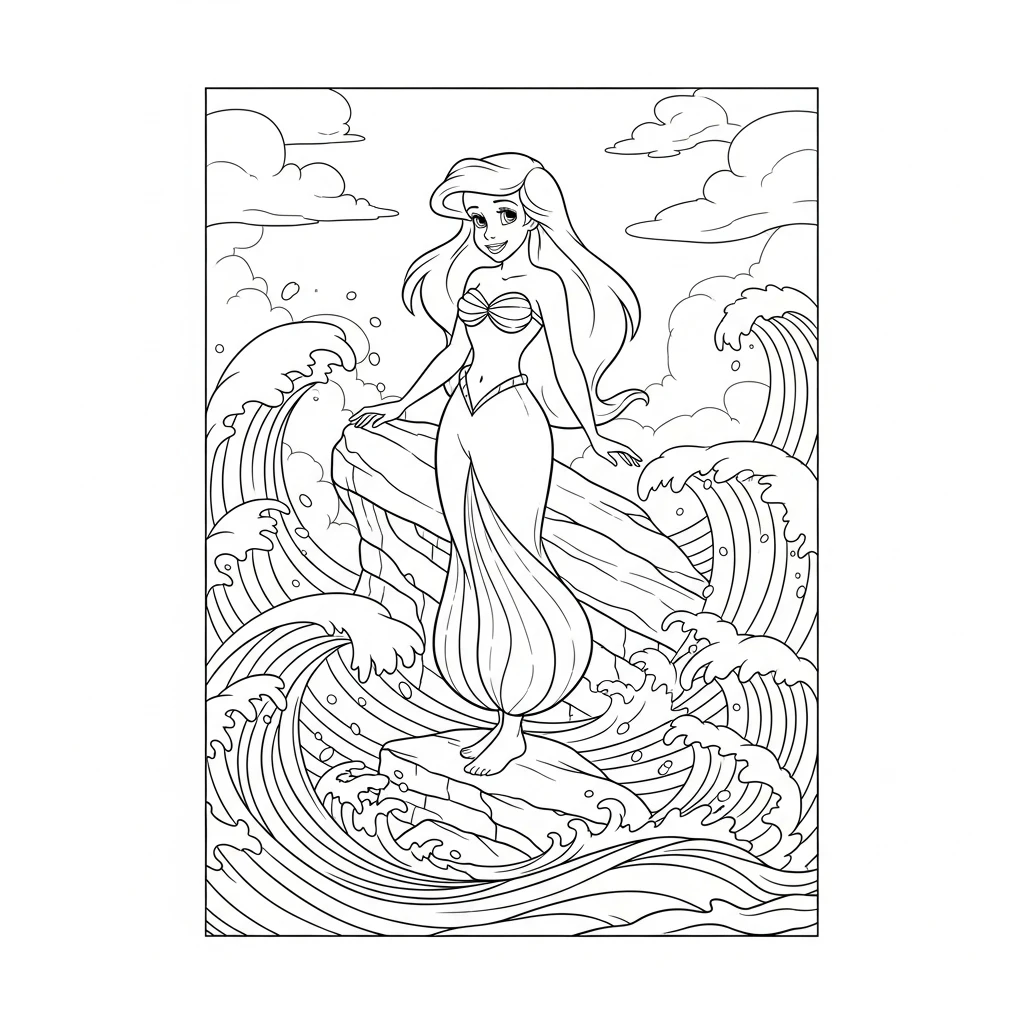 Coloriage Ariel Belle à Imprimer