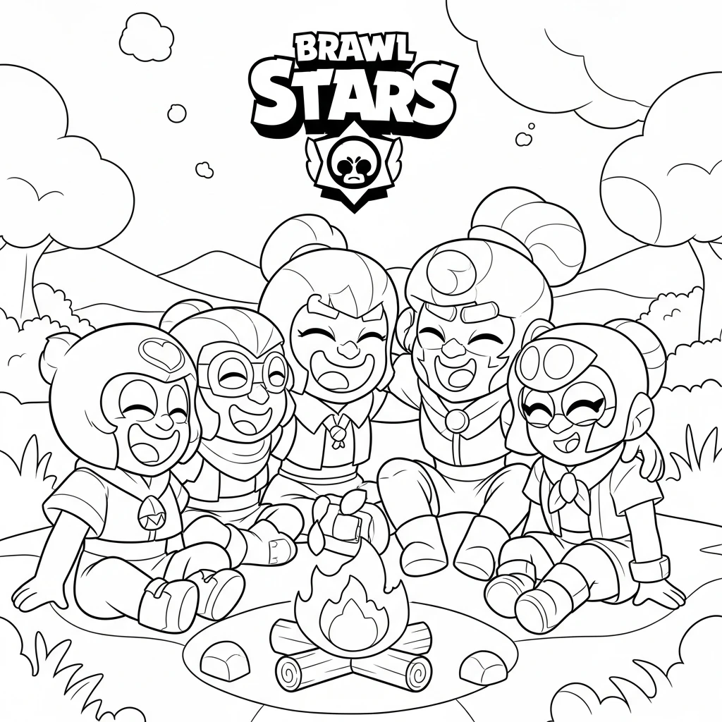 Coloriage Brawl Stars Amis à Imprimer