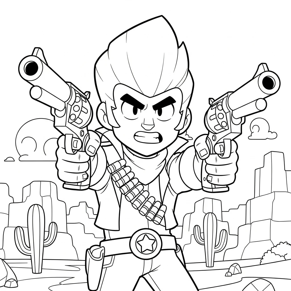 Coloriage Brawl Stars Colt à Imprimer