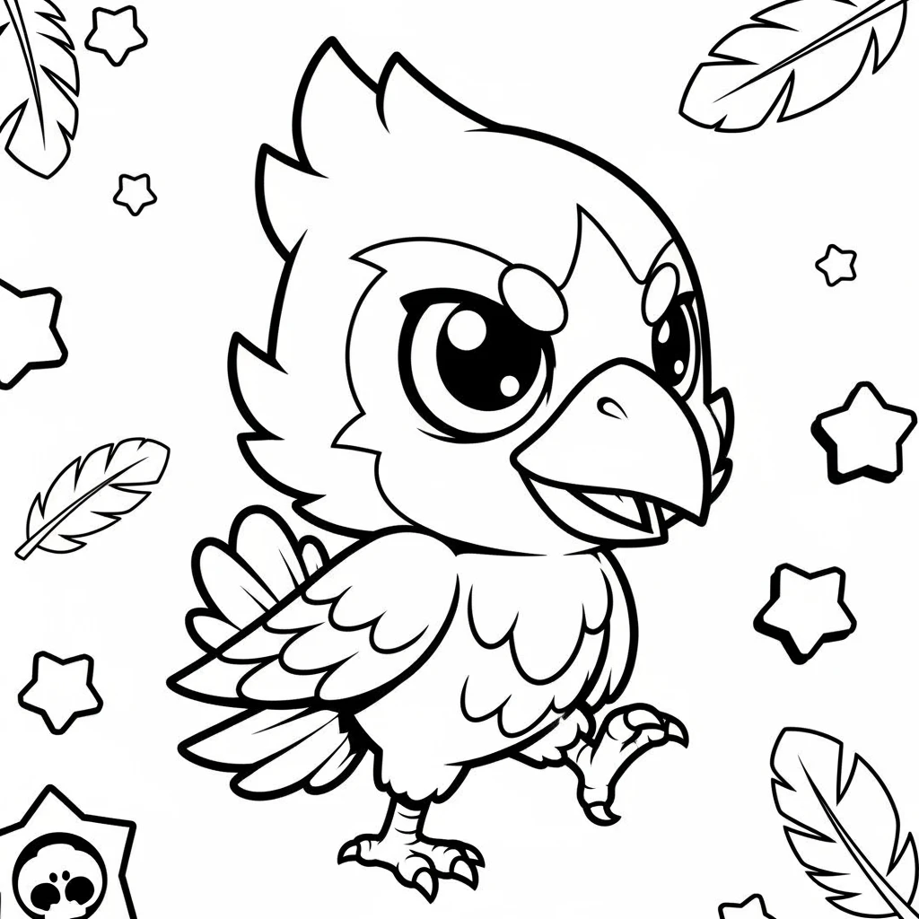 Coloriage Brawl Stars Crow Kawaii à Imprimer