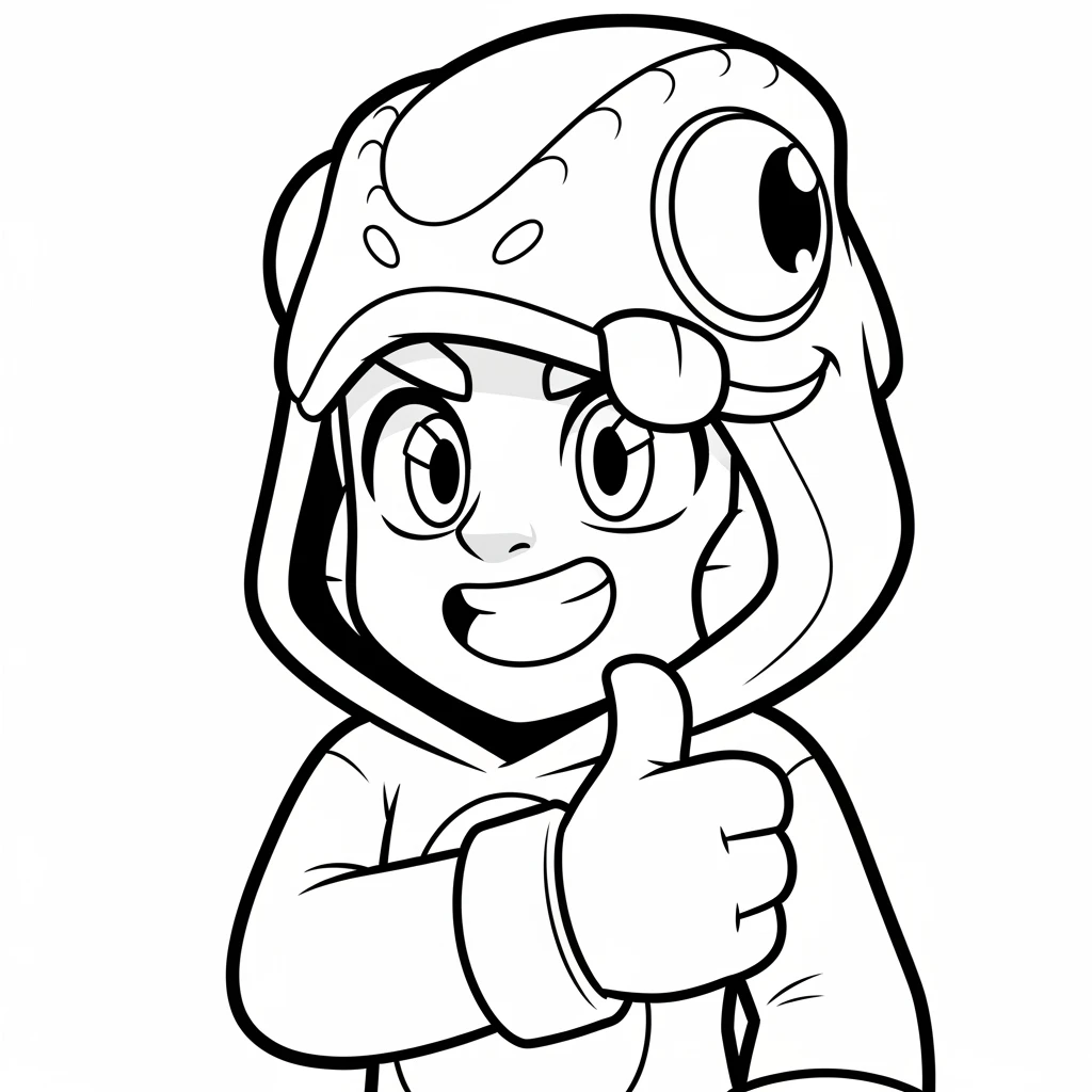 Coloriage Brawl Stars Leon Kawaii à Imprimer