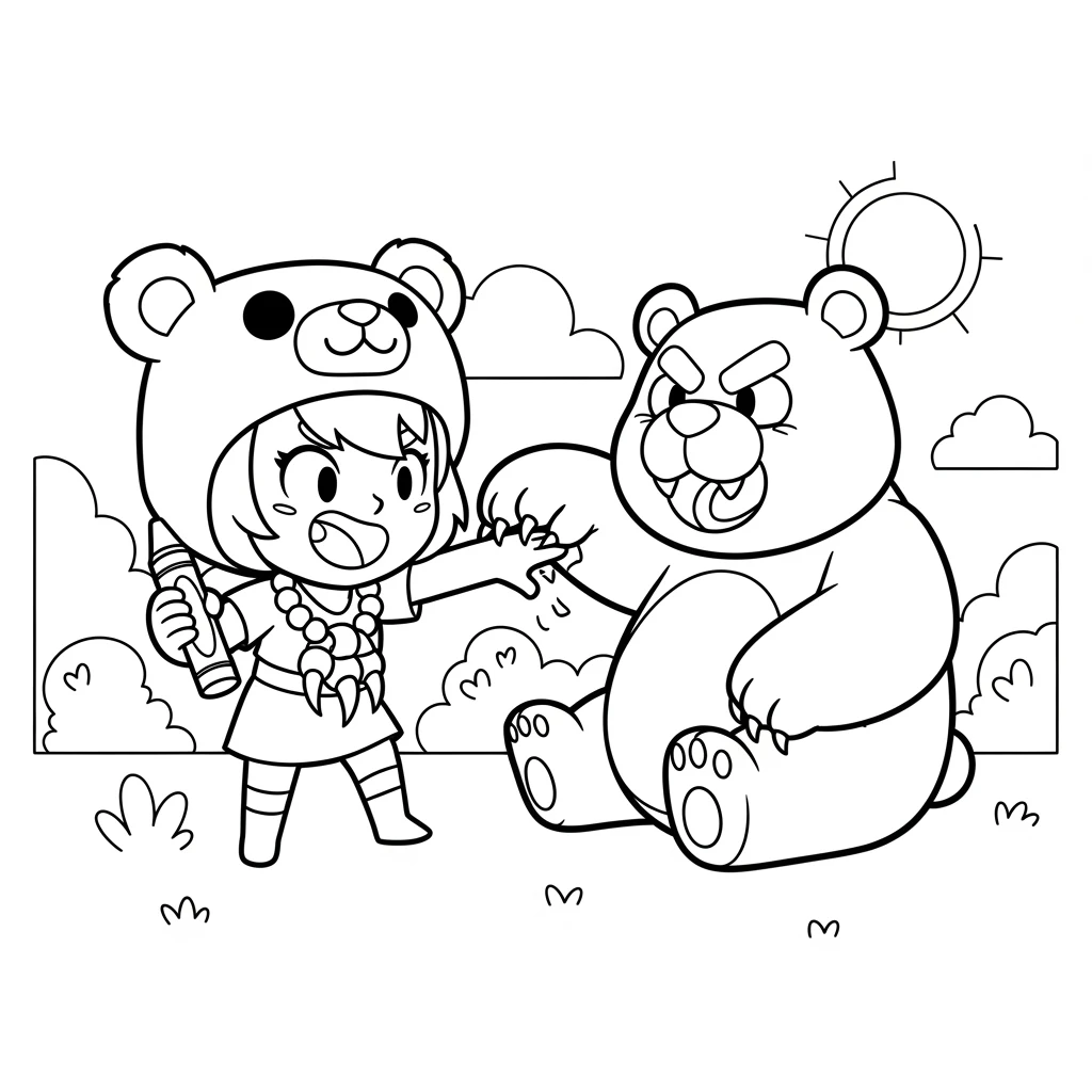 Coloriage Brawl Stars Nita à Imprimer