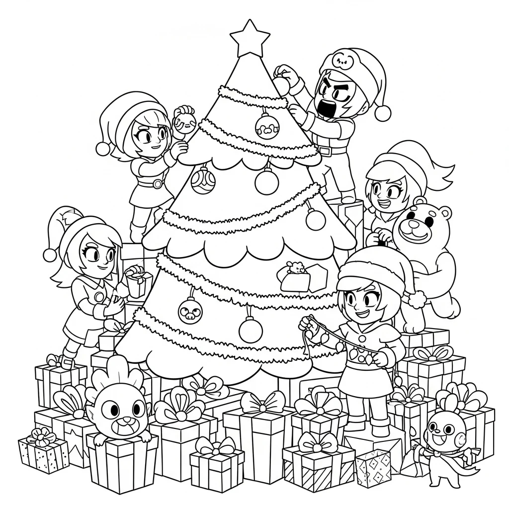 Coloriage Brawl Stars Noël à Imprimer