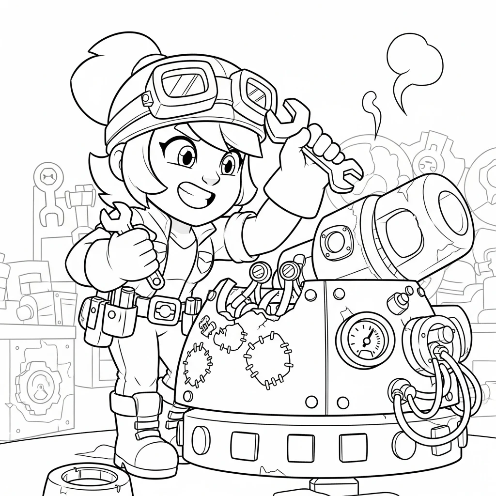 Coloriage Brawl Stars Pam à Imprimer