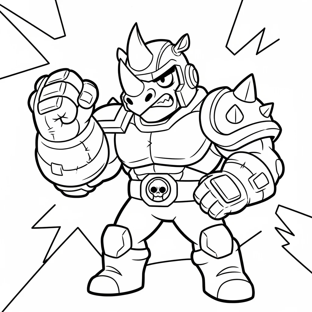 Coloriage Brawl Stars Rhino à Imprimer