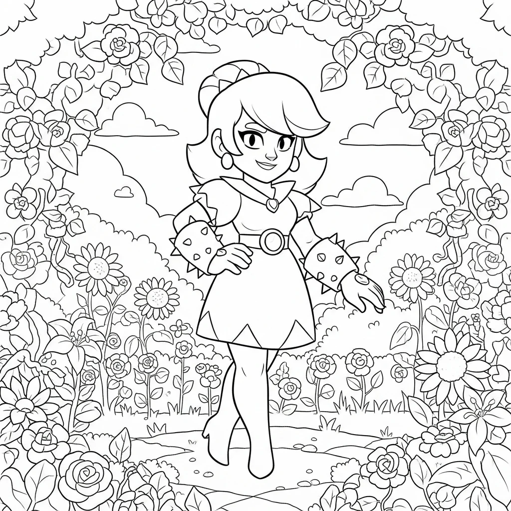 Coloriage Brawl Stars Rosa Élégante à Imprimer