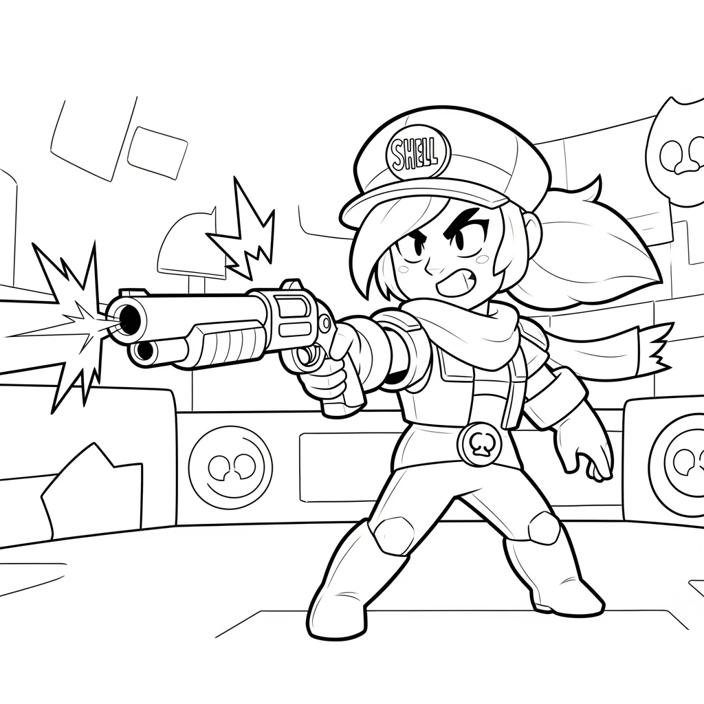 Coloriage Brawl Stars Shelly à Imprimer