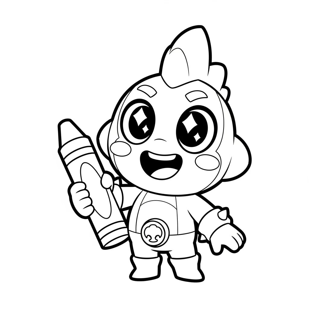Coloriage Brawl Stars Spike Kawaii à Imprimer