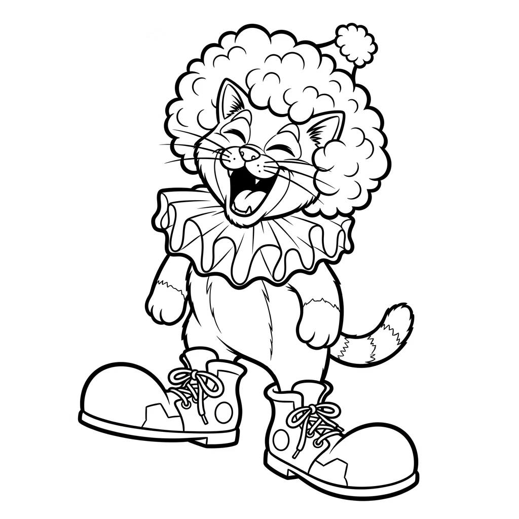 Coloriage Chats Comiques à Imprimer