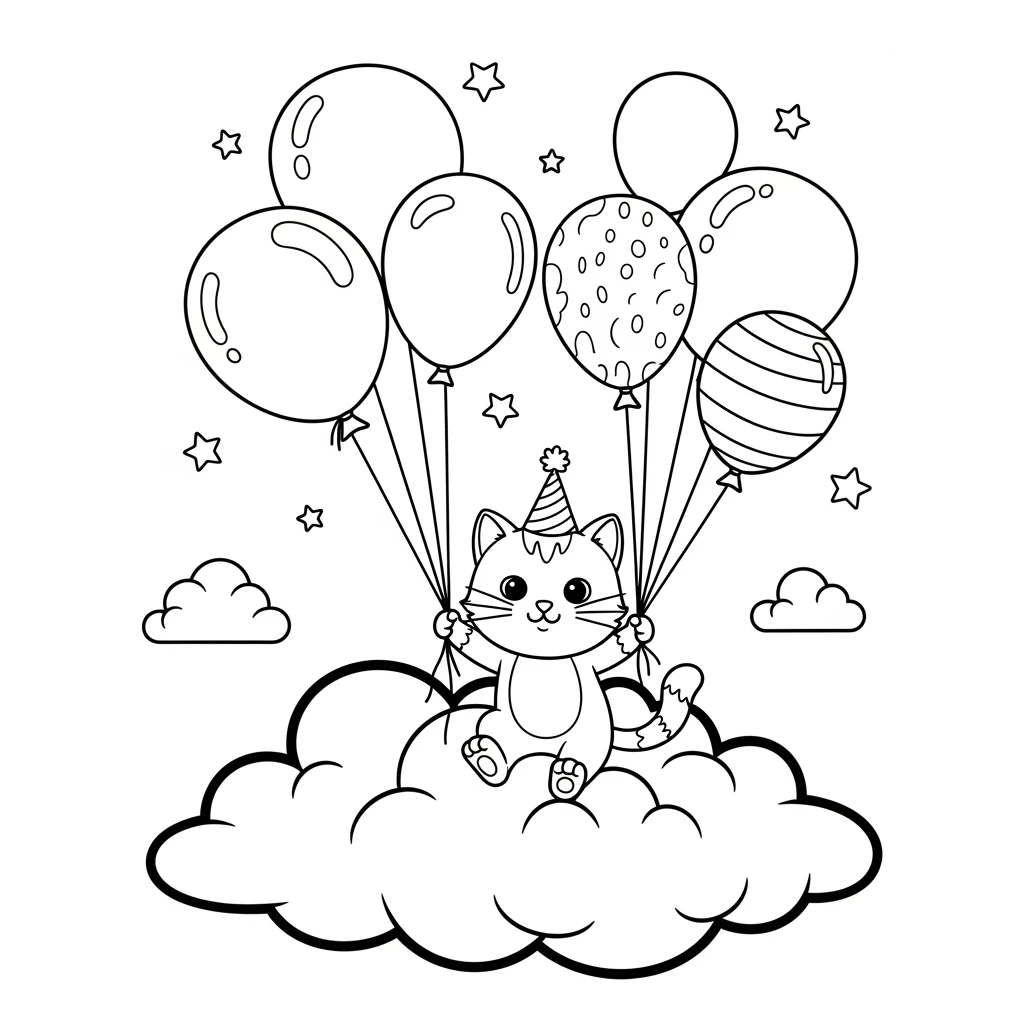 Coloriage Chats Fantaisistes à Imprimer