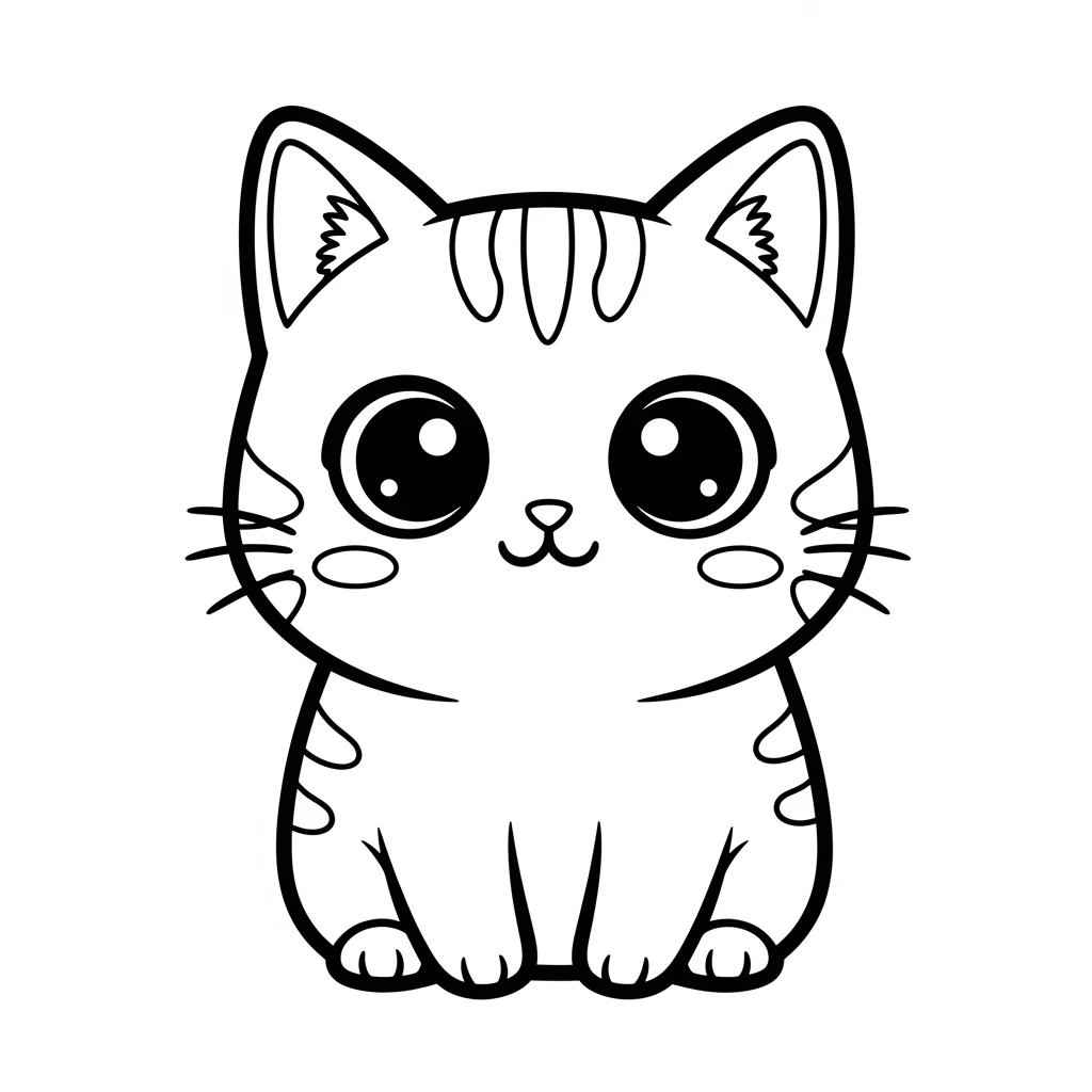 Coloriage Chats Kawaii à Imprimer