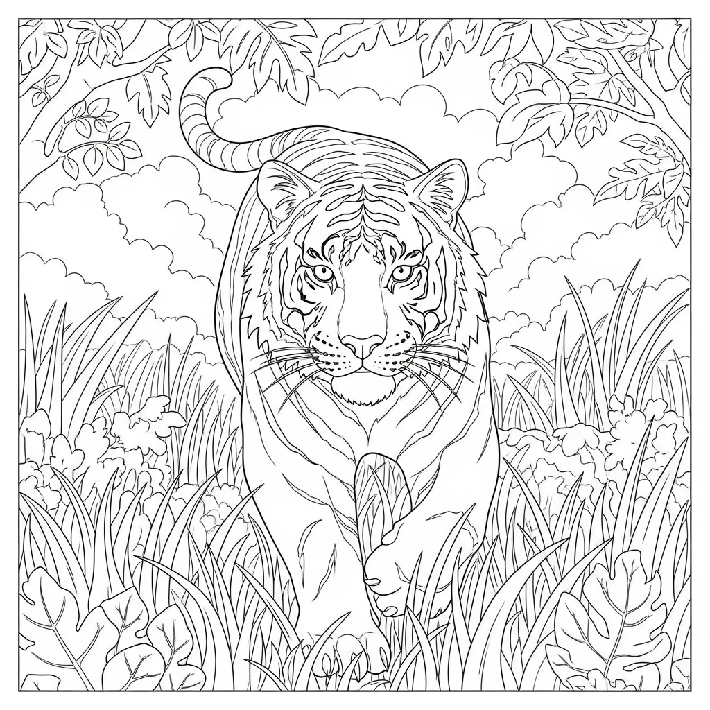 Coloriage Chats Tigres à Imprimer