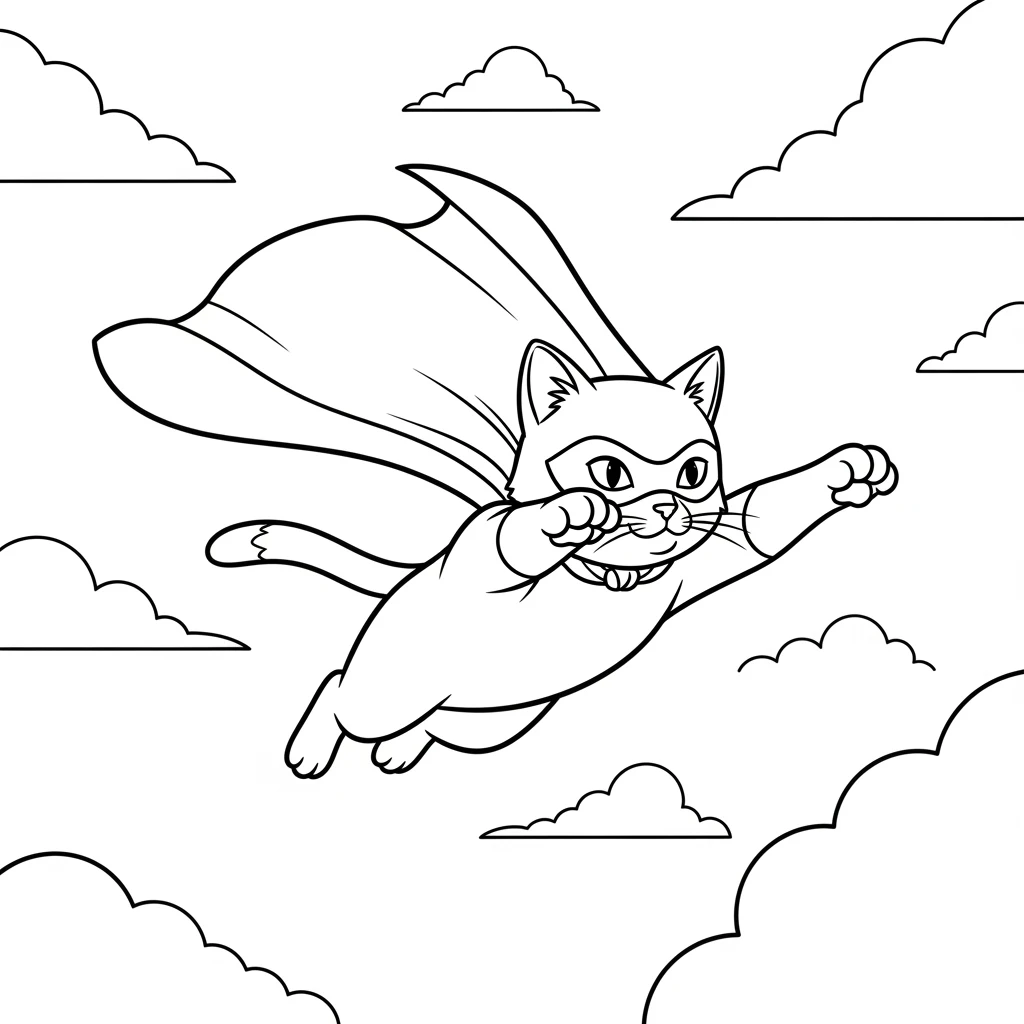 Coloriage Chats et Héros à Imprimer