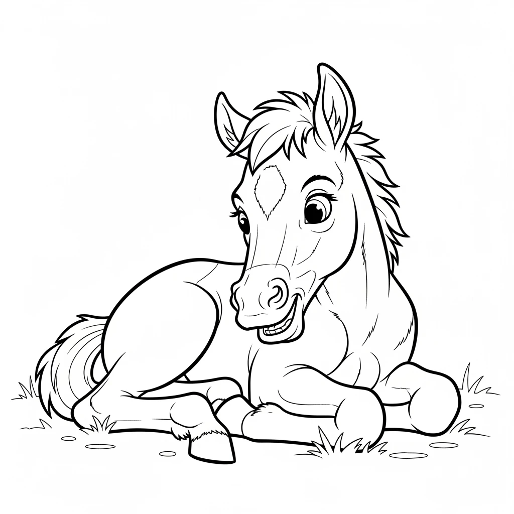 Coloriage Cheval Bébé à Imprimer
