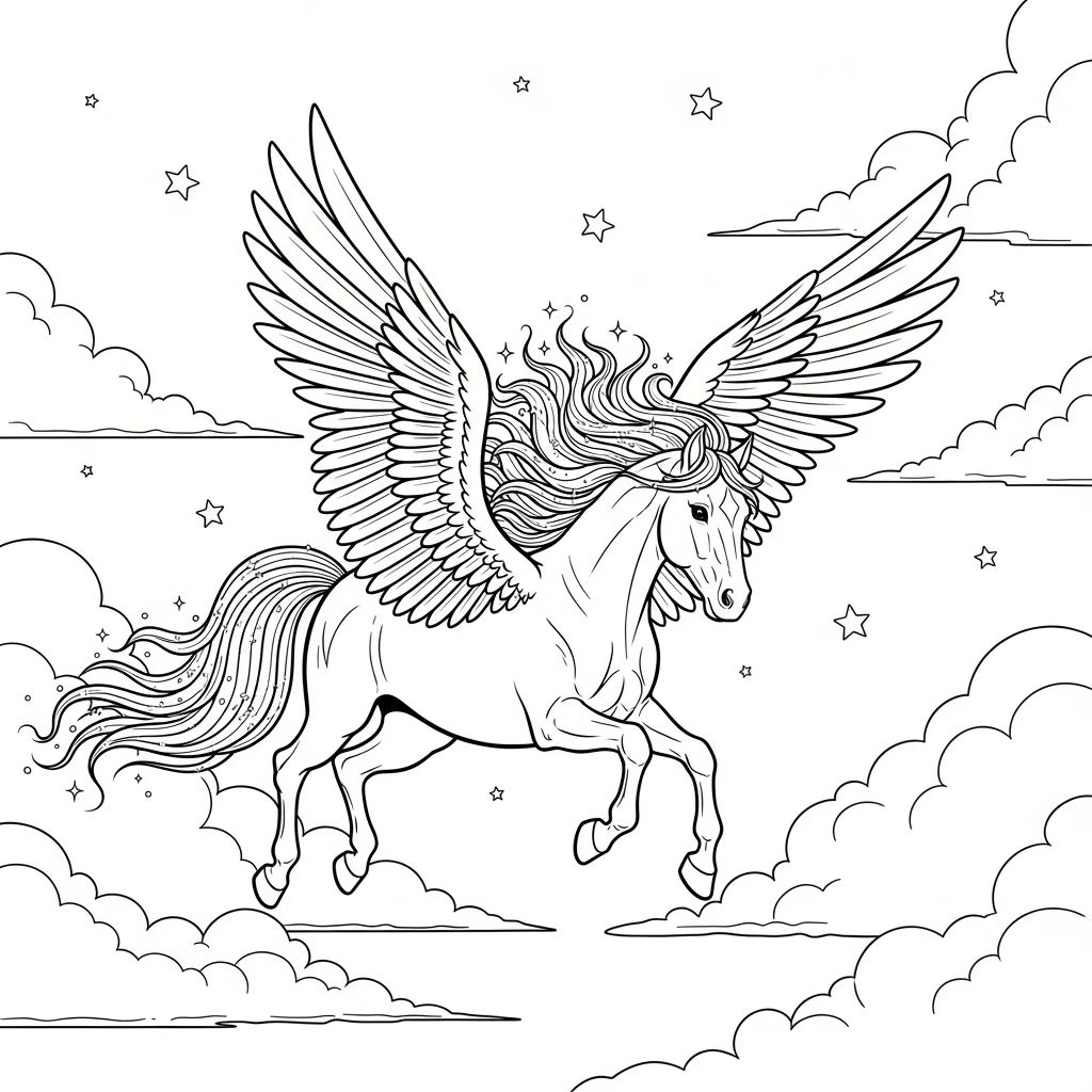 Coloriage Cheval Magique à Imprimer