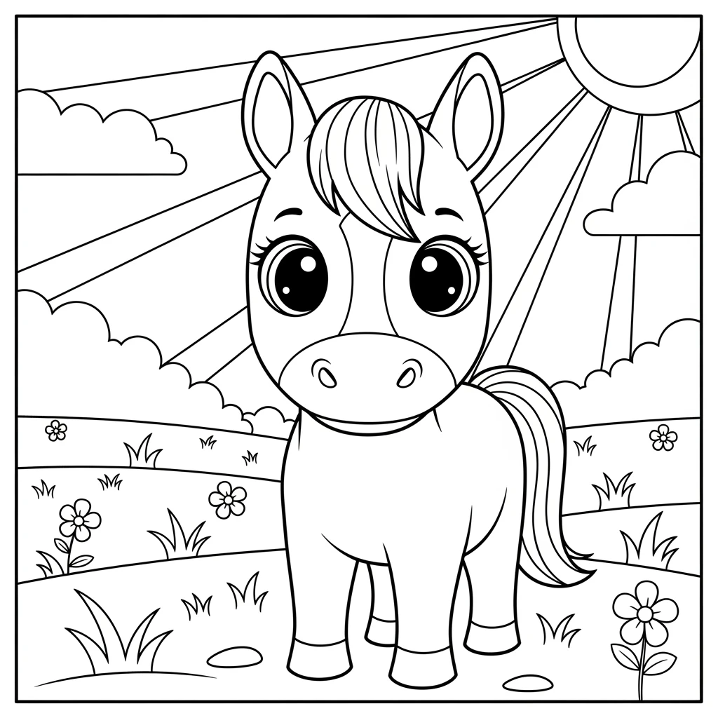 Coloriage Cheval Mignon à Imprimer