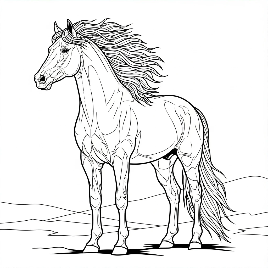 Coloriage Cheval Orienté à Imprimer
