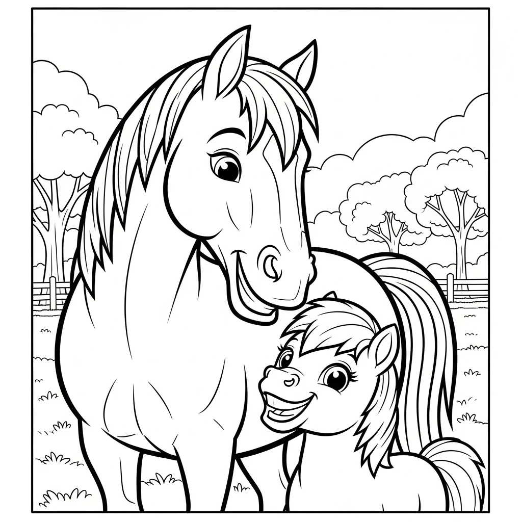 Coloriage Cheval et Poney à Imprimer