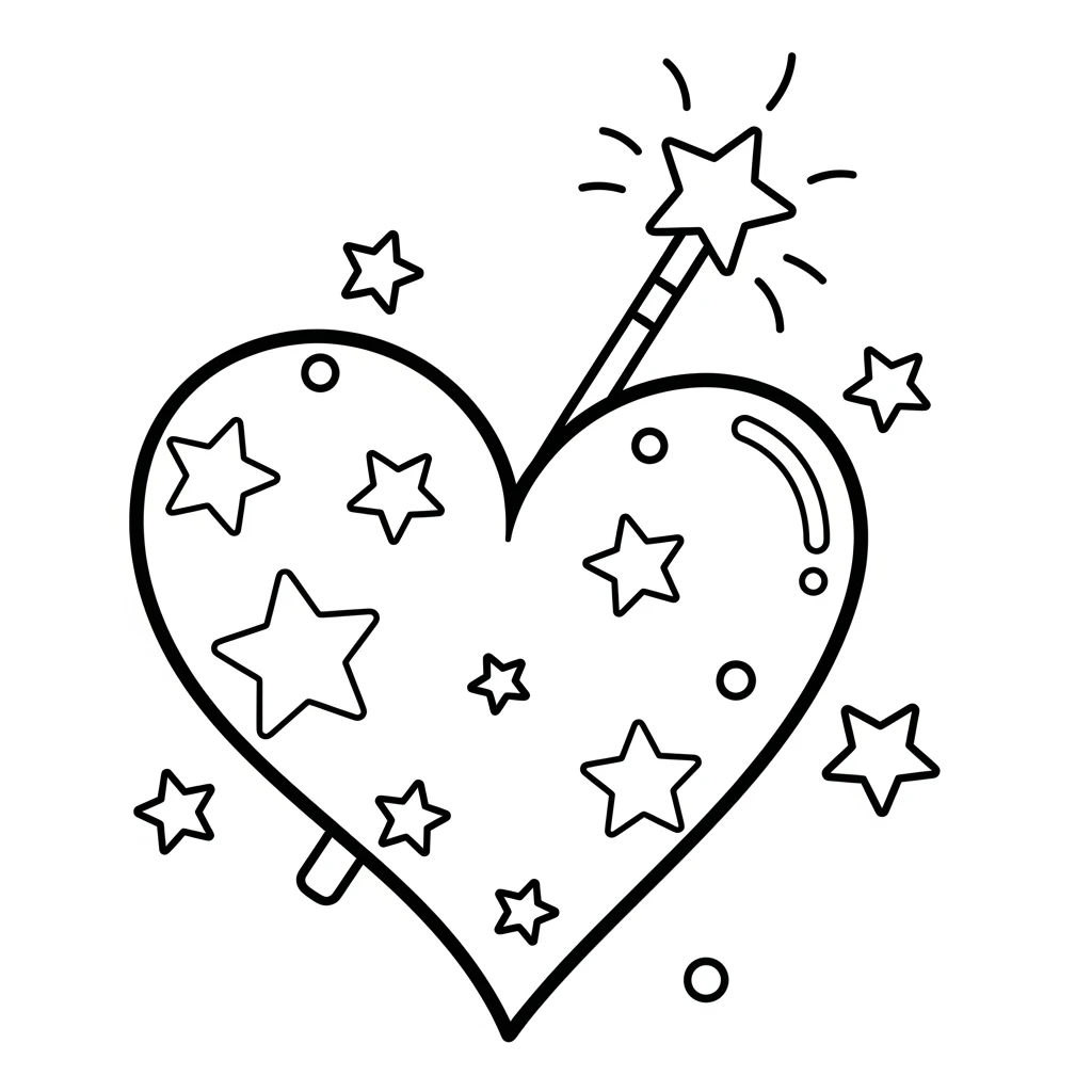 Coloriage Cœur Magique à Imprimer