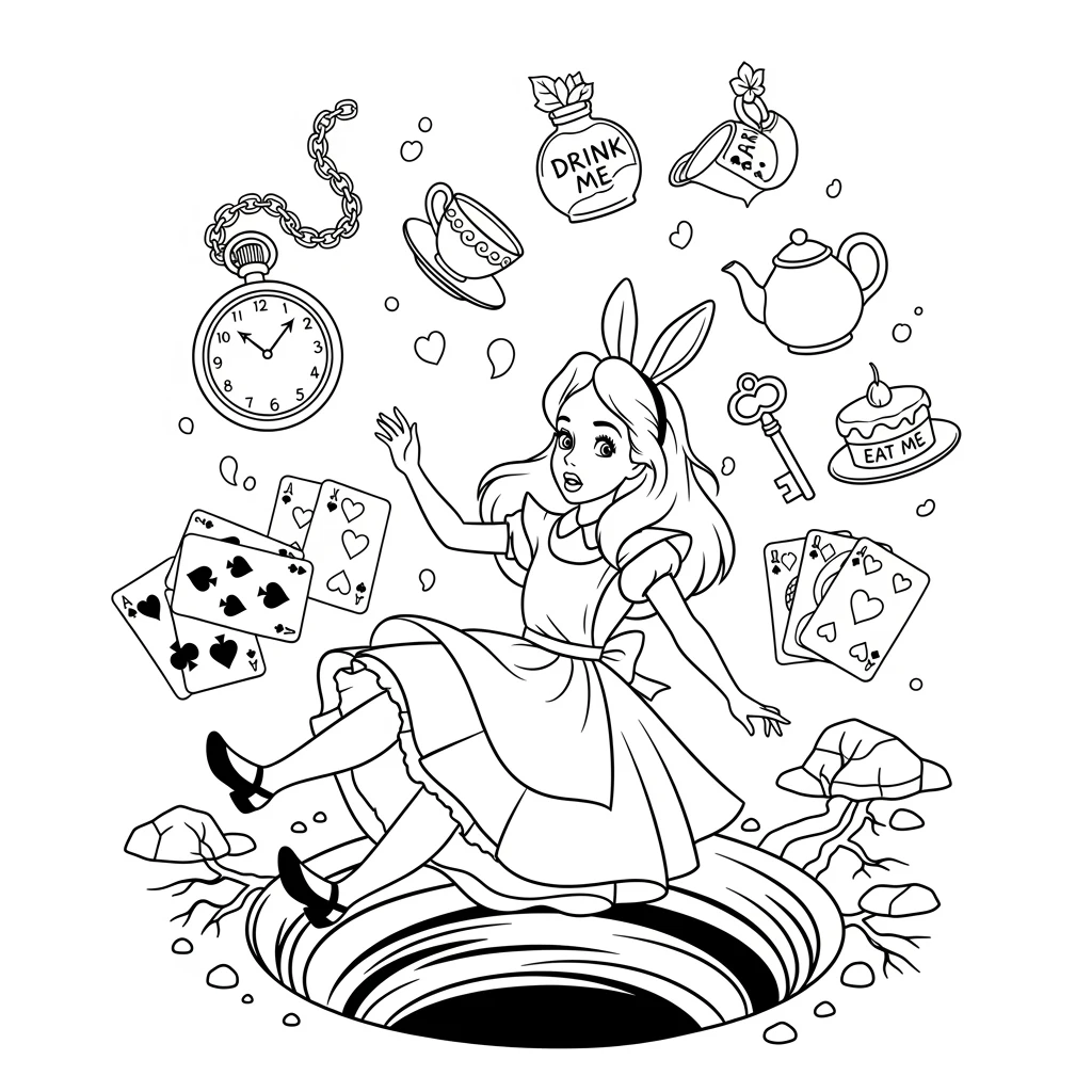 Coloriage Disney Alice à Imprimer
