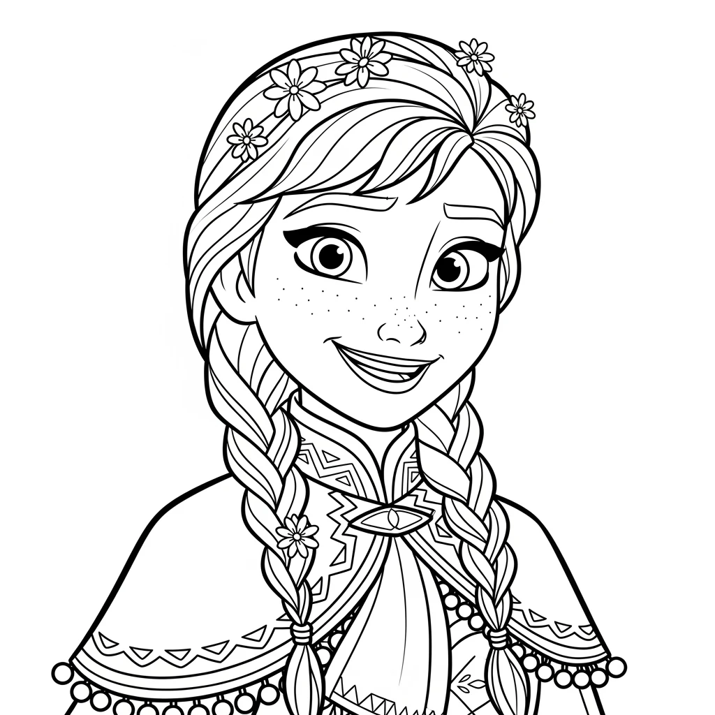 Coloriage Disney Anna à Imprimer
