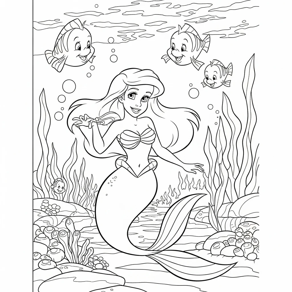 Coloriage Disney Ariel à Imprimer