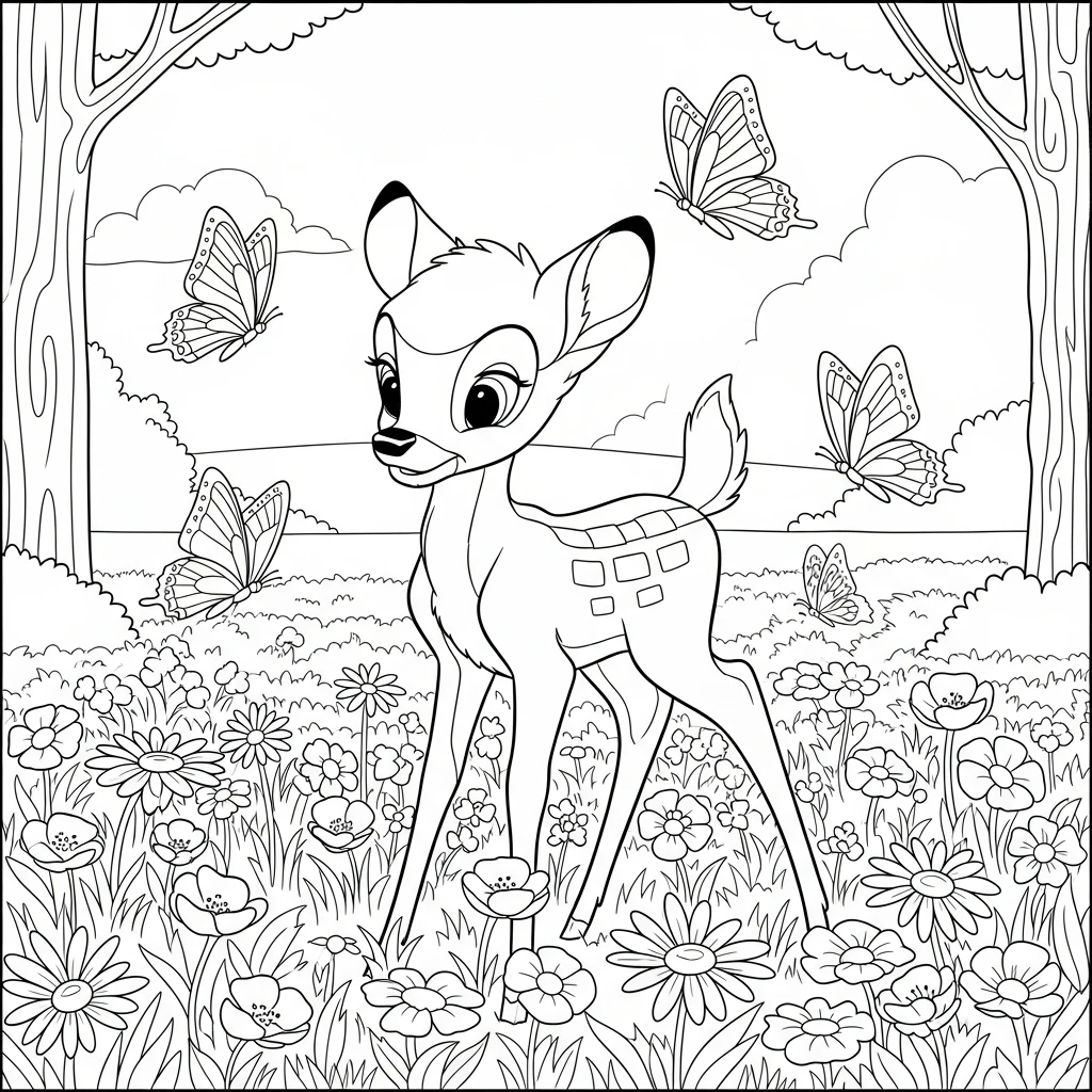 Coloriage Disney Bambi à Imprimer