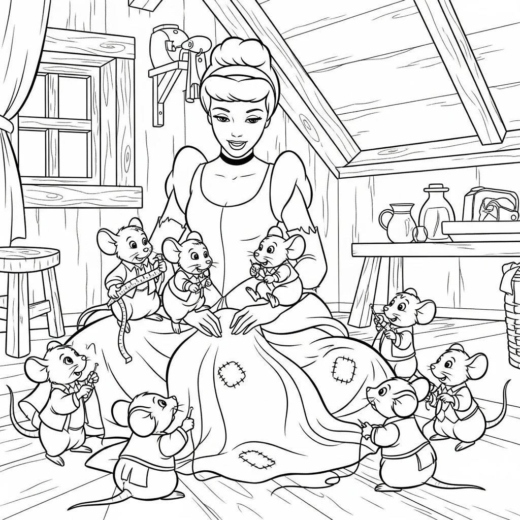 Coloriage Disney Cendrillon à Imprimer