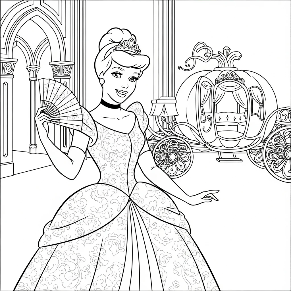 Coloriage Disney Cinderella à Imprimer