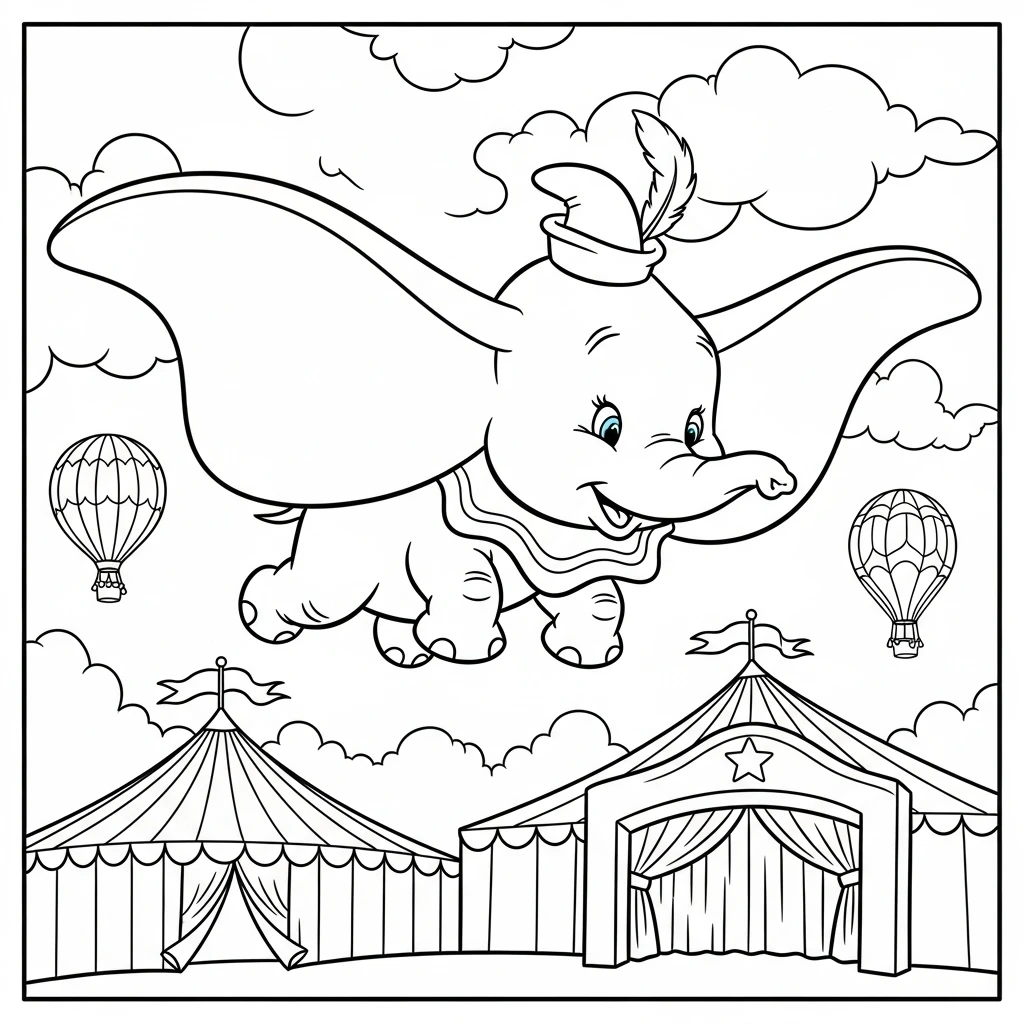 Coloriage Disney Dumbo à Imprimer