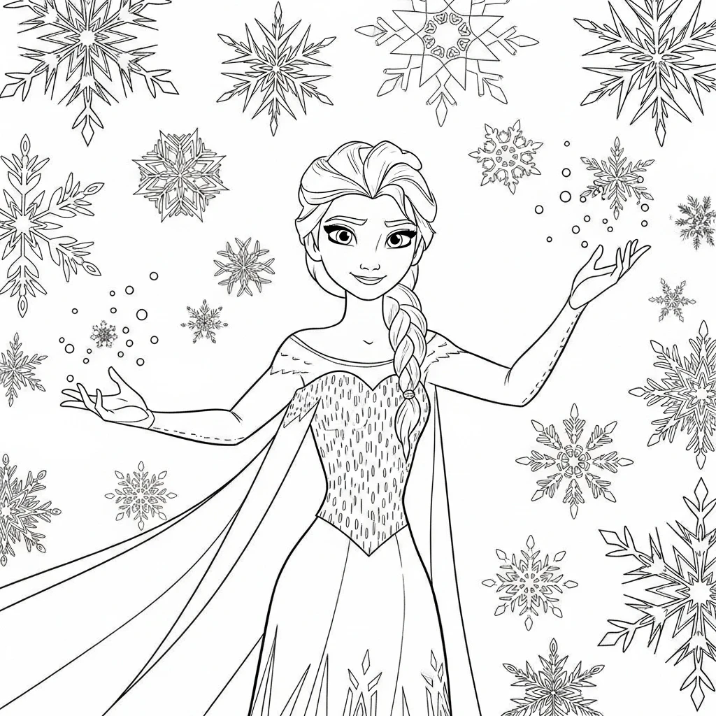 Coloriage Disney Elsa à Imprimer