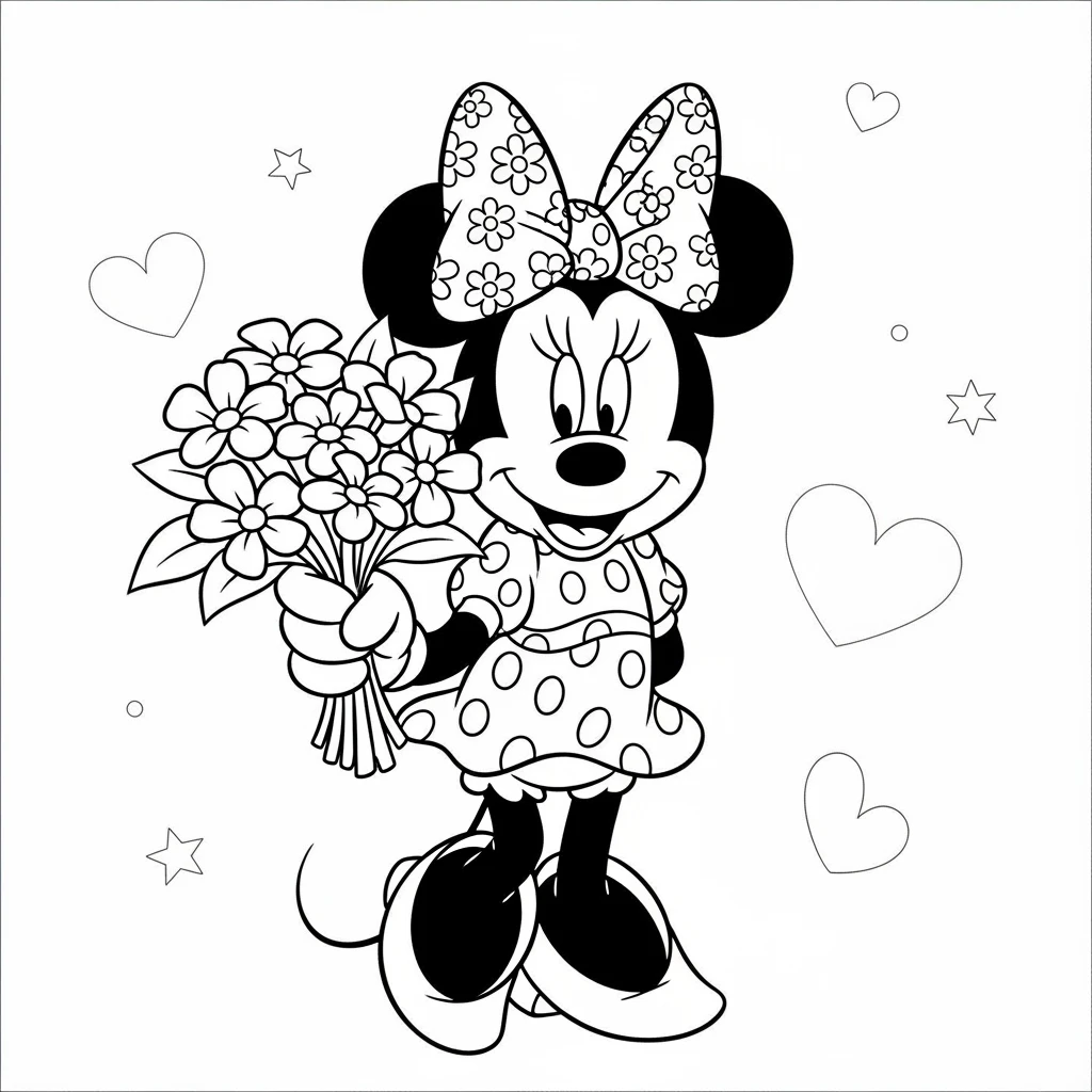 Coloriage Disney Minnie à Imprimer