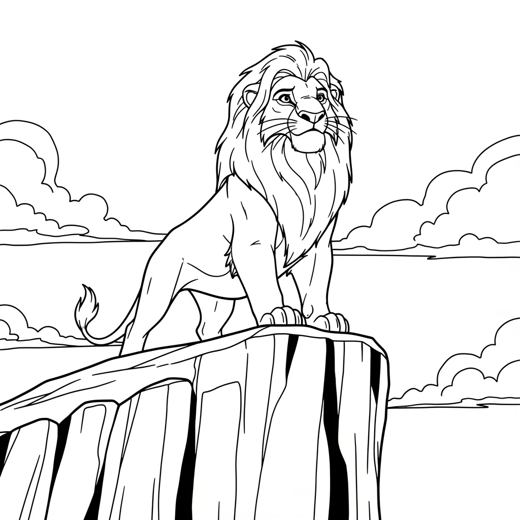Coloriage Disney Mufasa à Imprimer