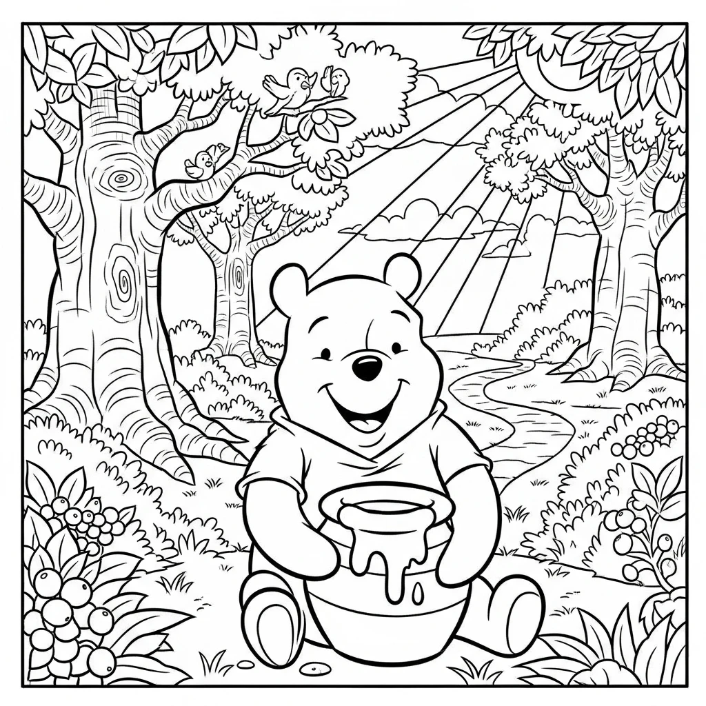 Coloriage Disney Winnie l'Ourson à Imprimer