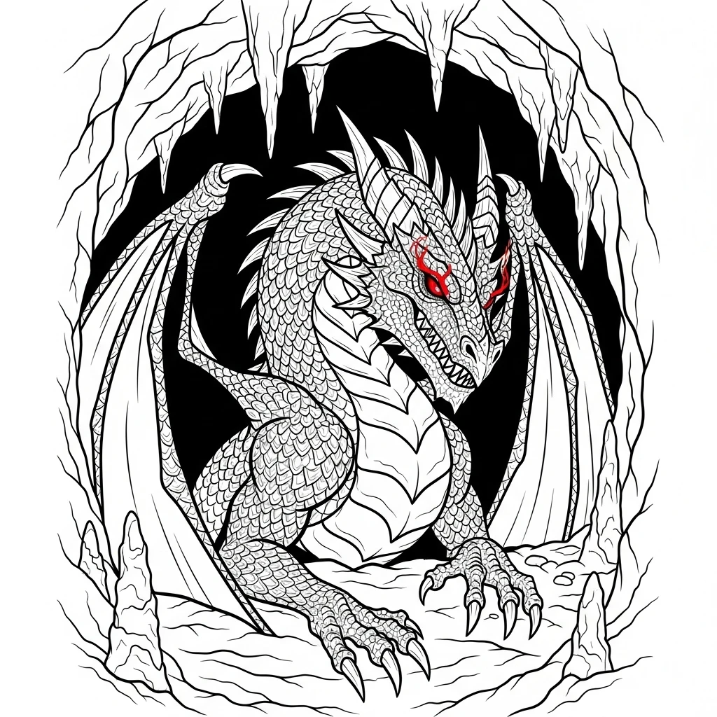 Coloriage Dragon Noir à Imprimer