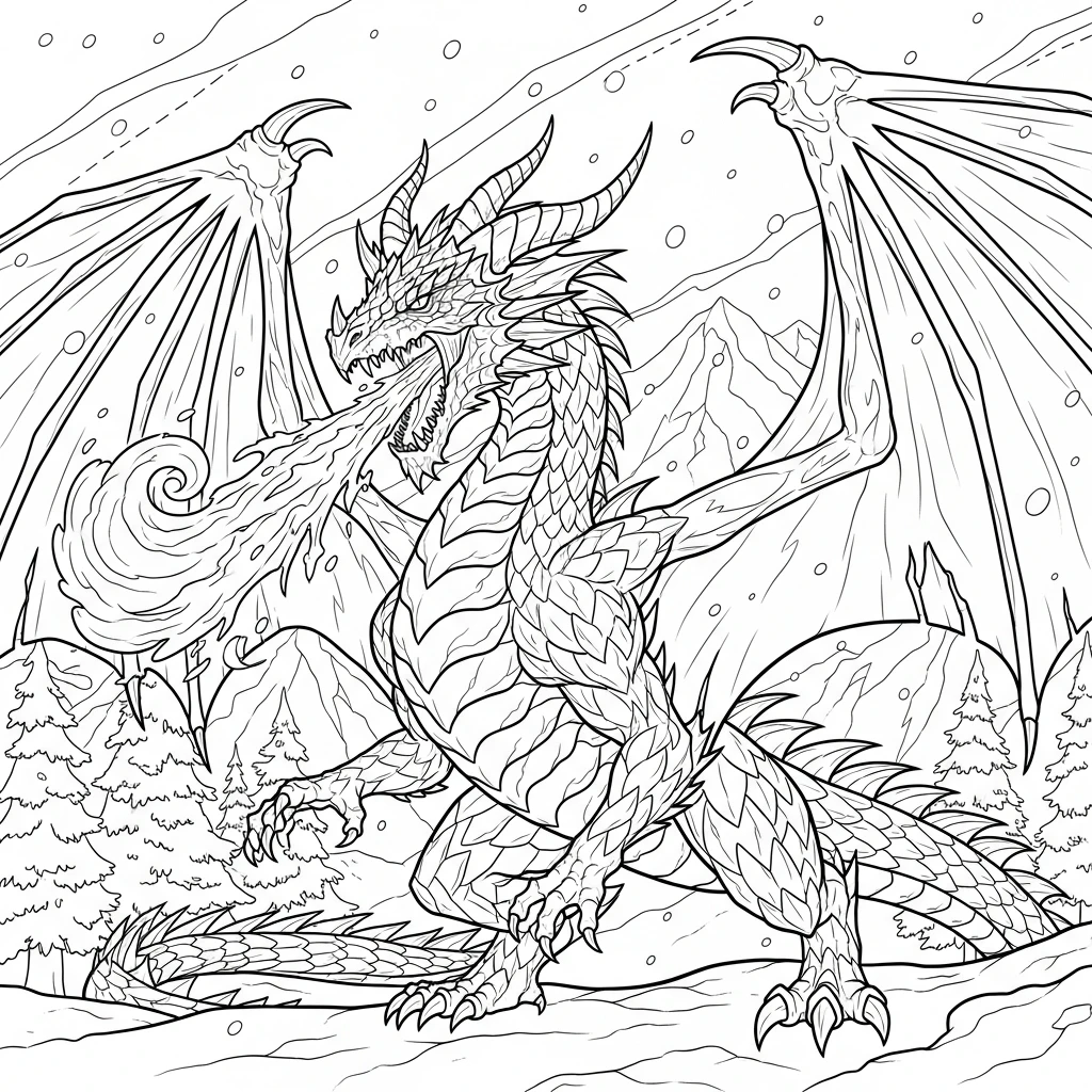 Coloriage Dragon des Glaces à Imprimer