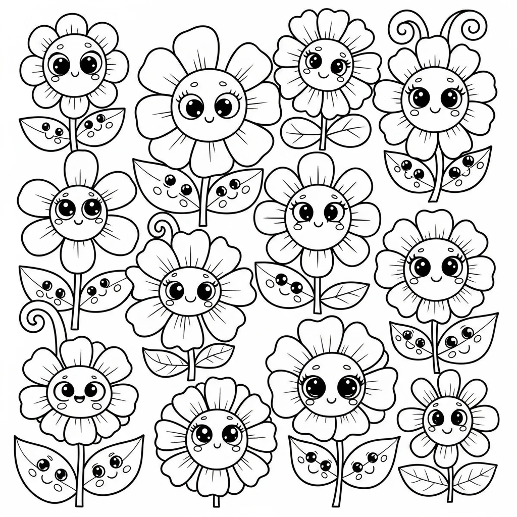 Coloriage Fleurs Bébé à Imprimer