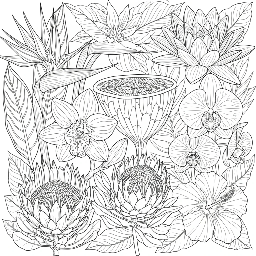 Coloriage Fleurs D'Ailleurs à Imprimer