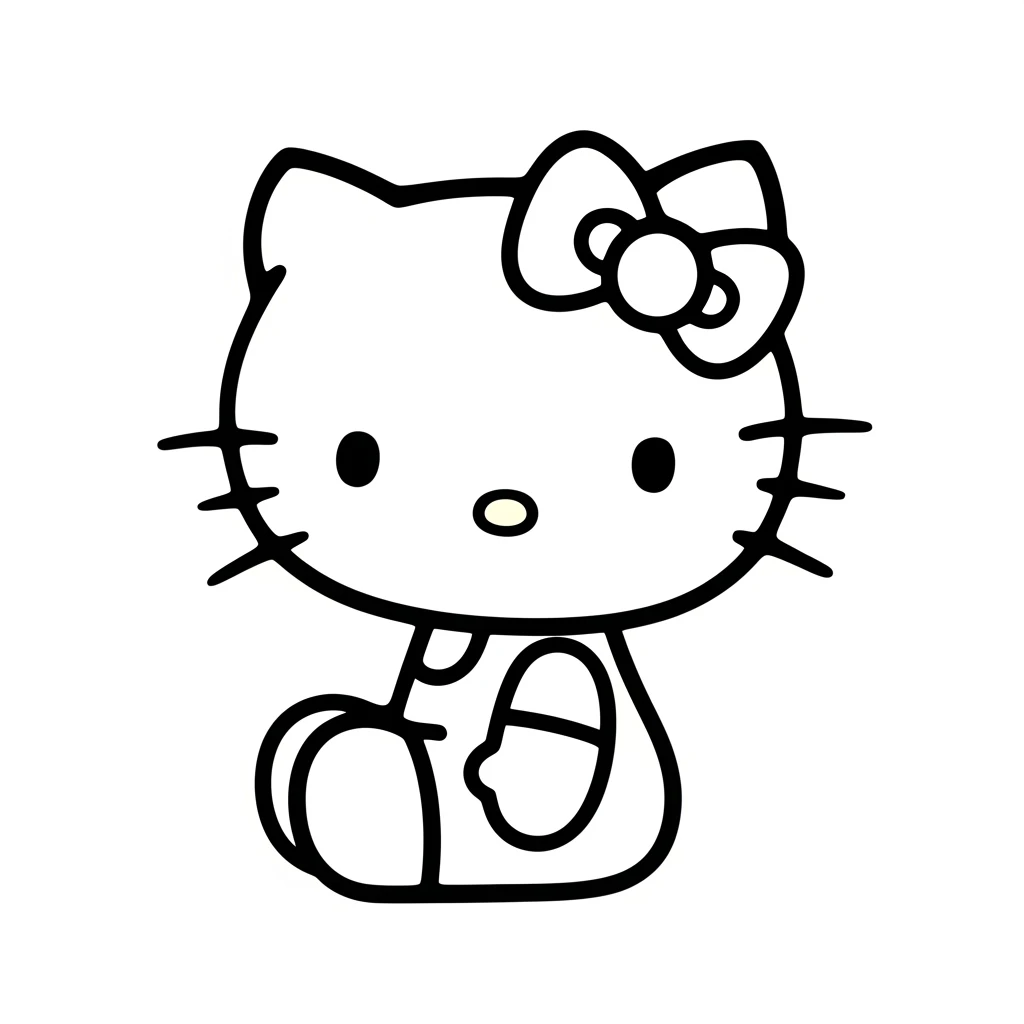 Coloriage Hello Kitty Kawaii à Imprimer