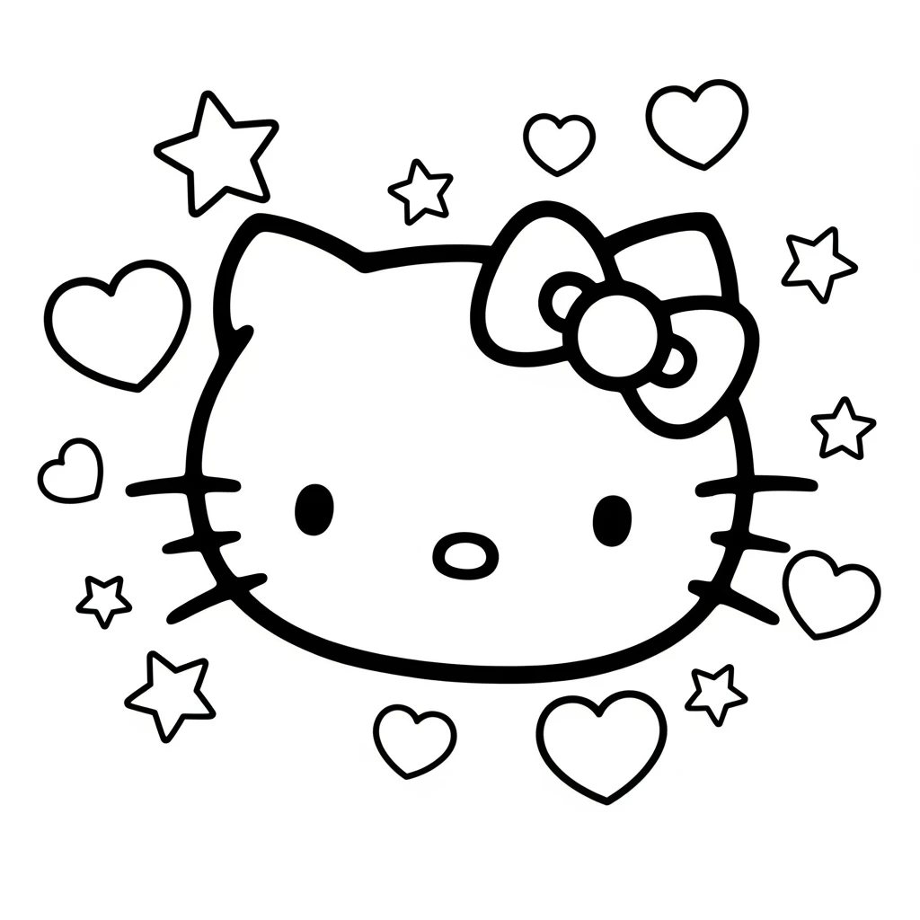 Coloriage Hello Kitty Logo à Imprimer