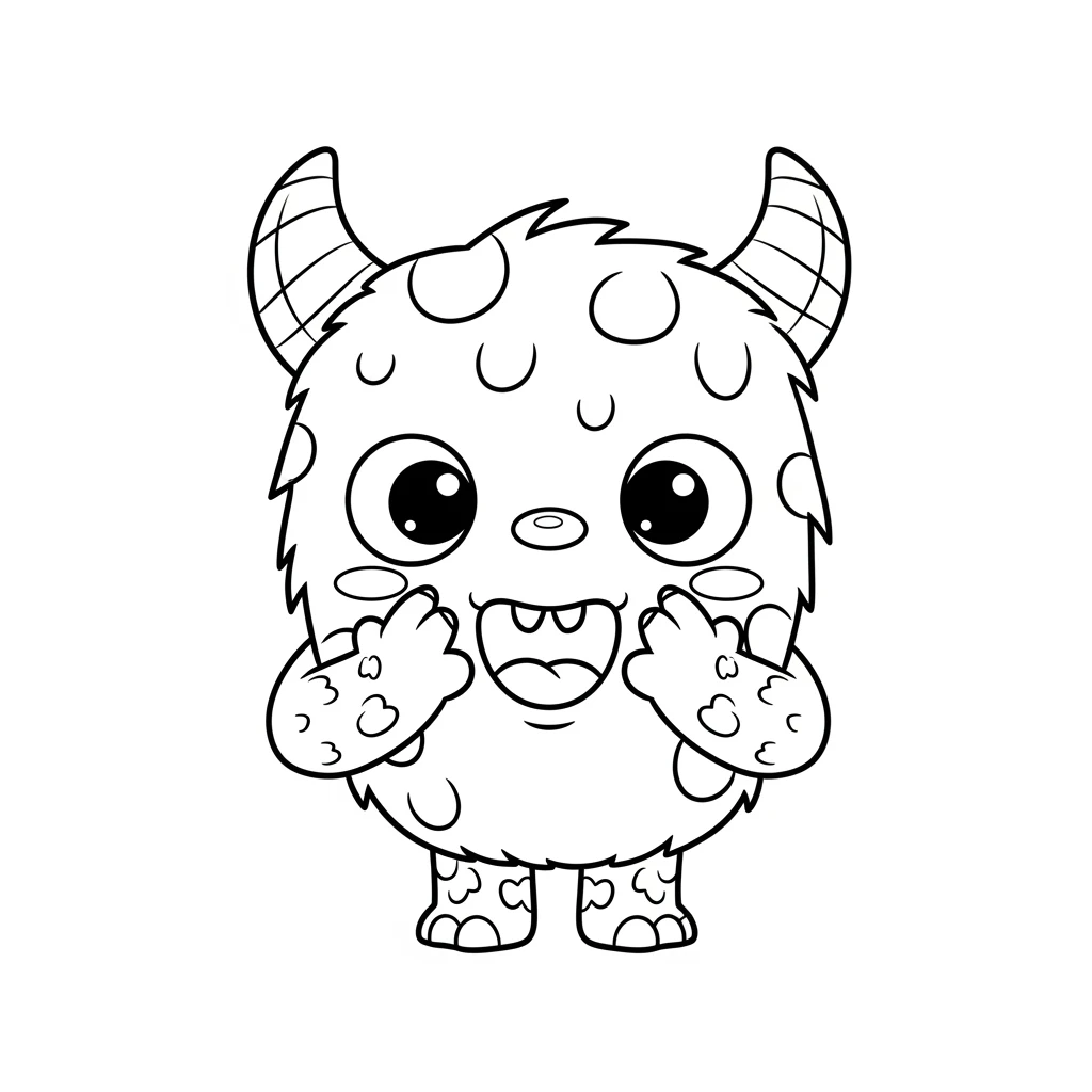 Coloriage Kawaii Monstre à Imprimer