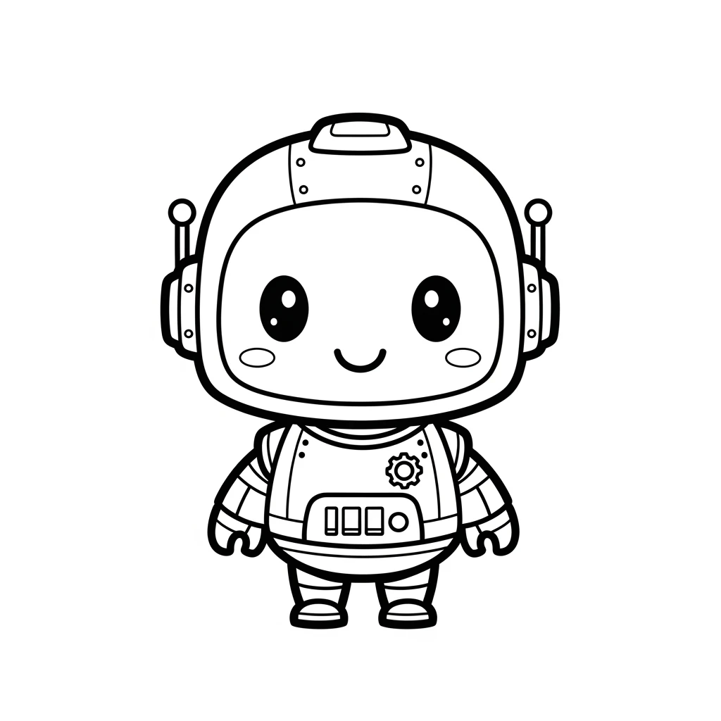 Coloriage Kawaii Respirateur à Imprimer