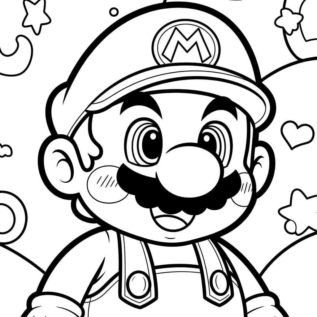 Coloriage Mario Kawaii à Imprimer