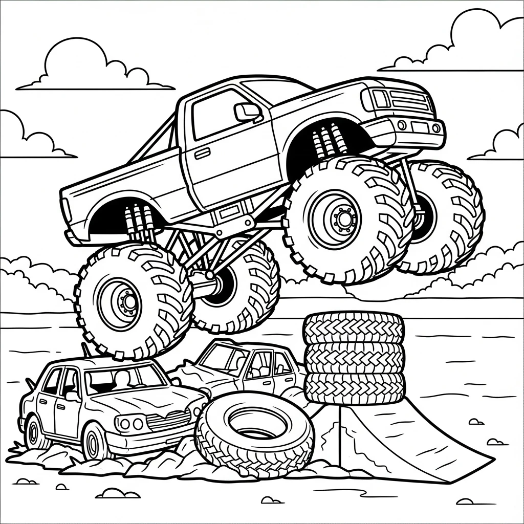 Coloriage Monstre Truck à Imprimer