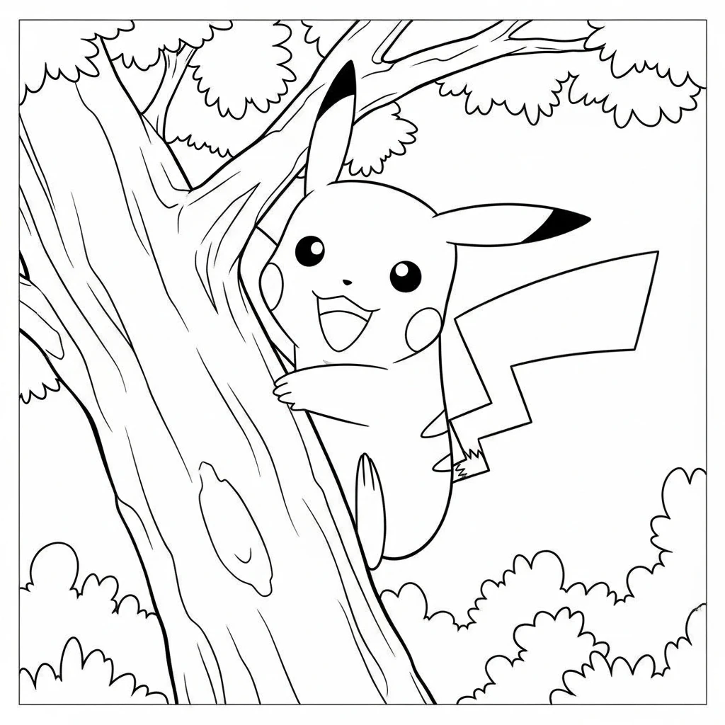 Coloriage Pokémon Pikachu Prendre un Risque à Imprimer