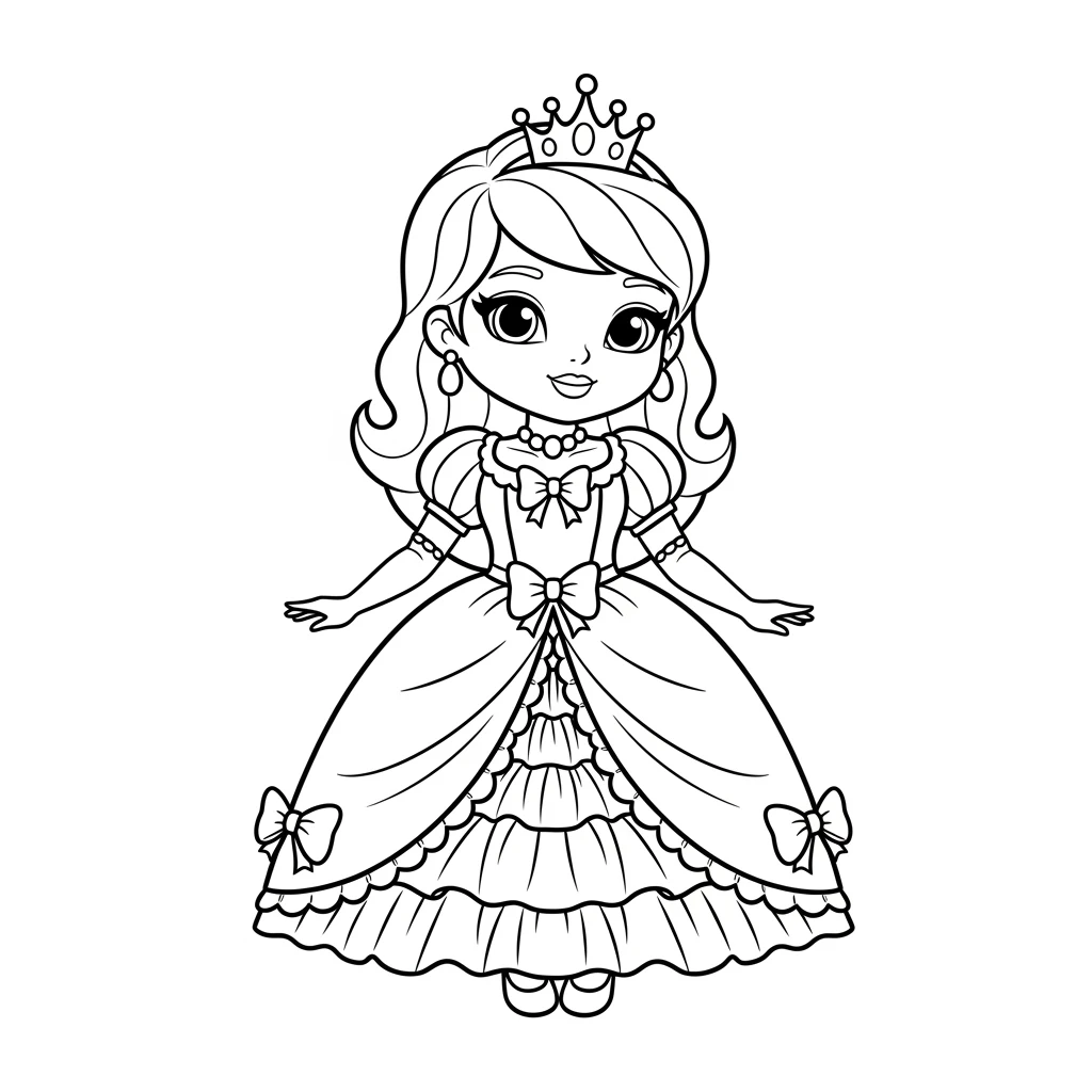 Coloriage Princesse Kawaii à Imprimer