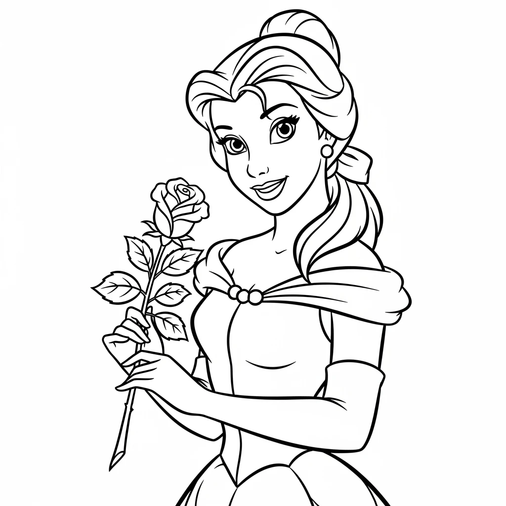 Coloriage Princesses Disney Belle à Imprimer