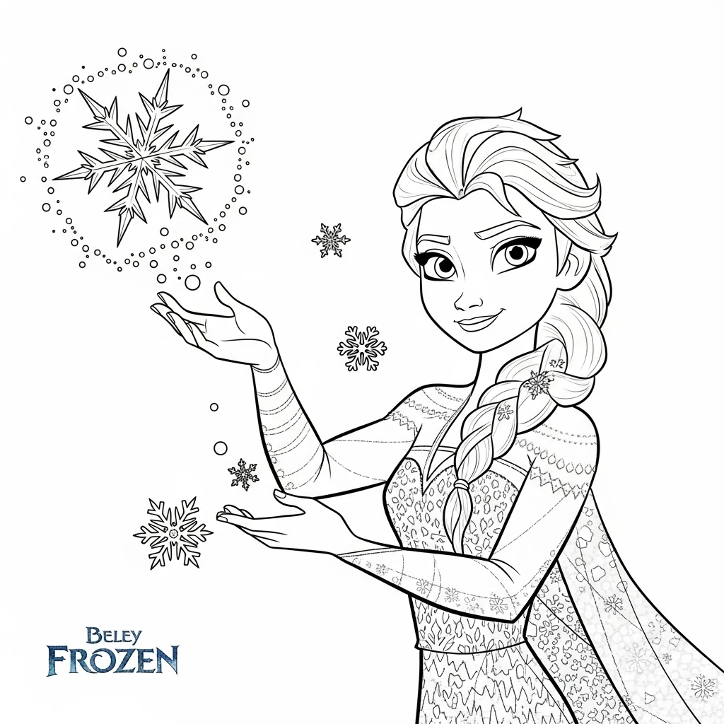 Coloriage Princesses Disney Elsa à Imprimer