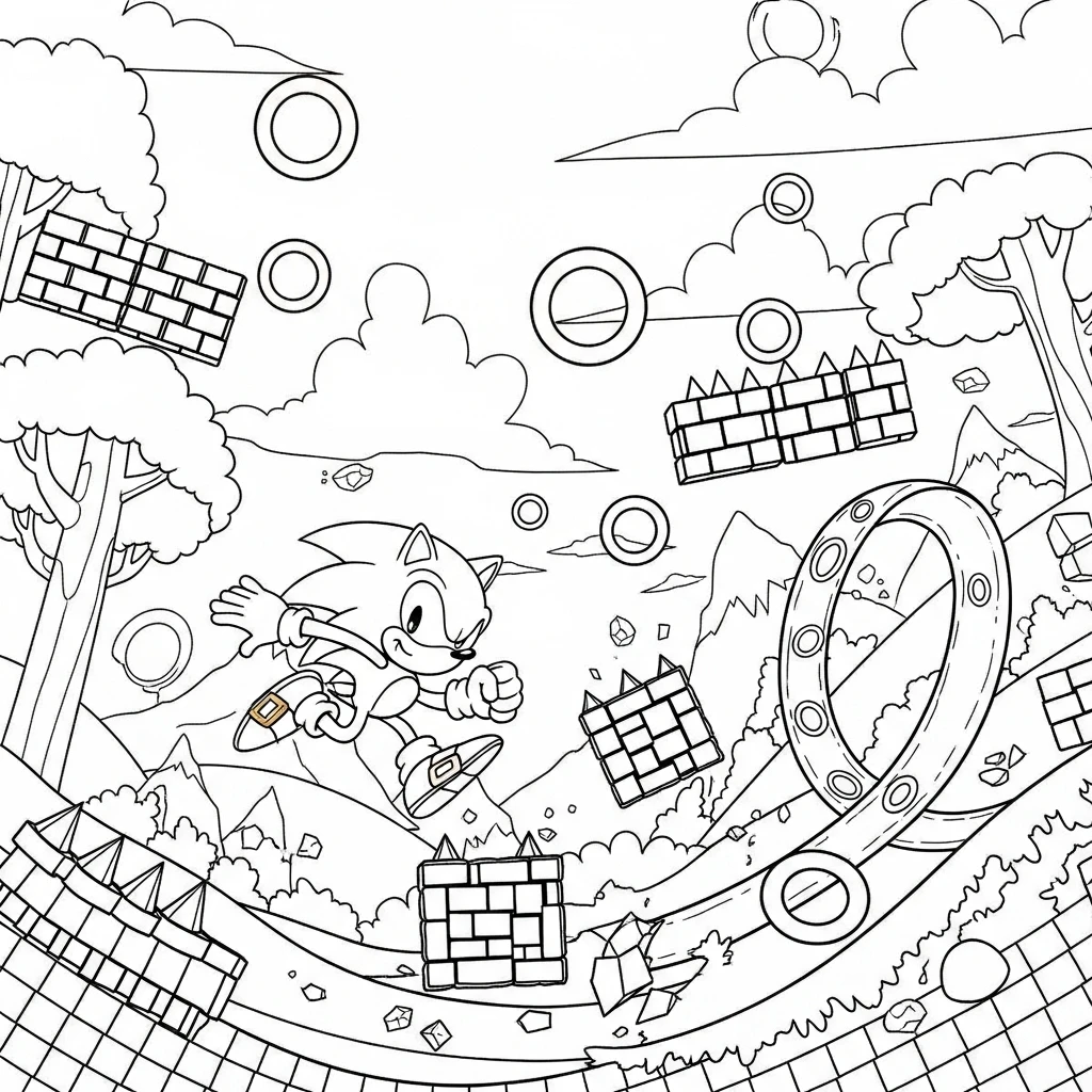 Coloriage Sonic Aventure à Imprimer