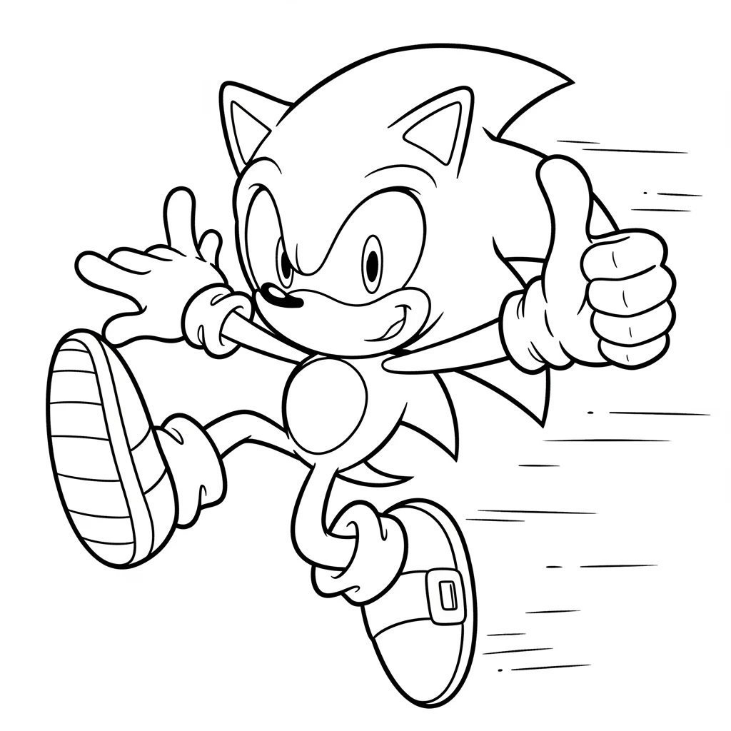 Coloriage Sonic Cartoon à Imprimer